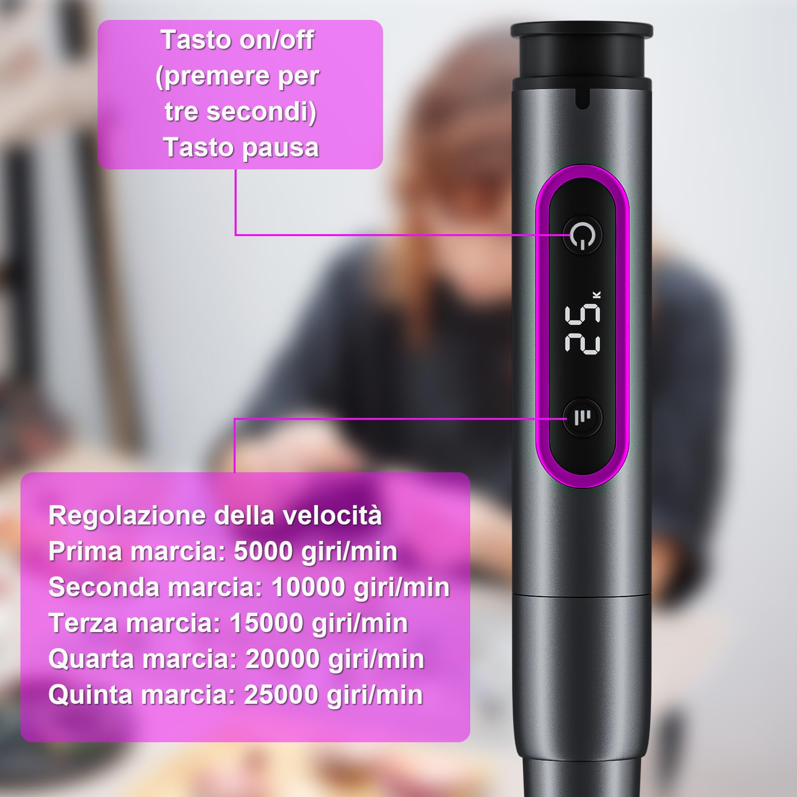 Mini Trapano a Mano, GuKKK 5 Velocità Mini Trapano Fai da Te Ricaricabile con 10 Punte, Penna Trapano Elettrico, Trapano Manuale per Modellismo, Legno, Resina, Creazione di Gioielli