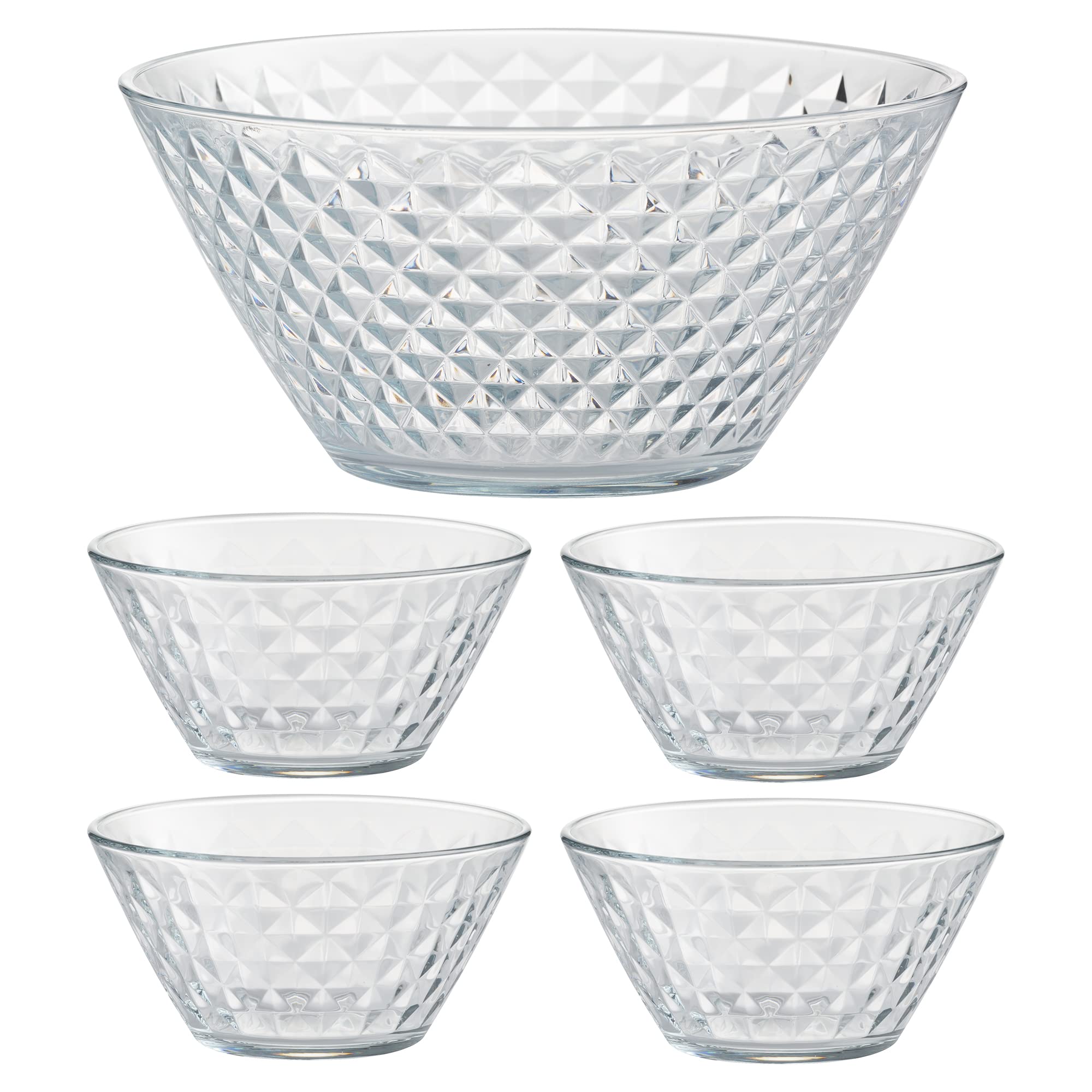 Ravenhead Transparent Essentials Jewel Five Piece Bowl Set Glass