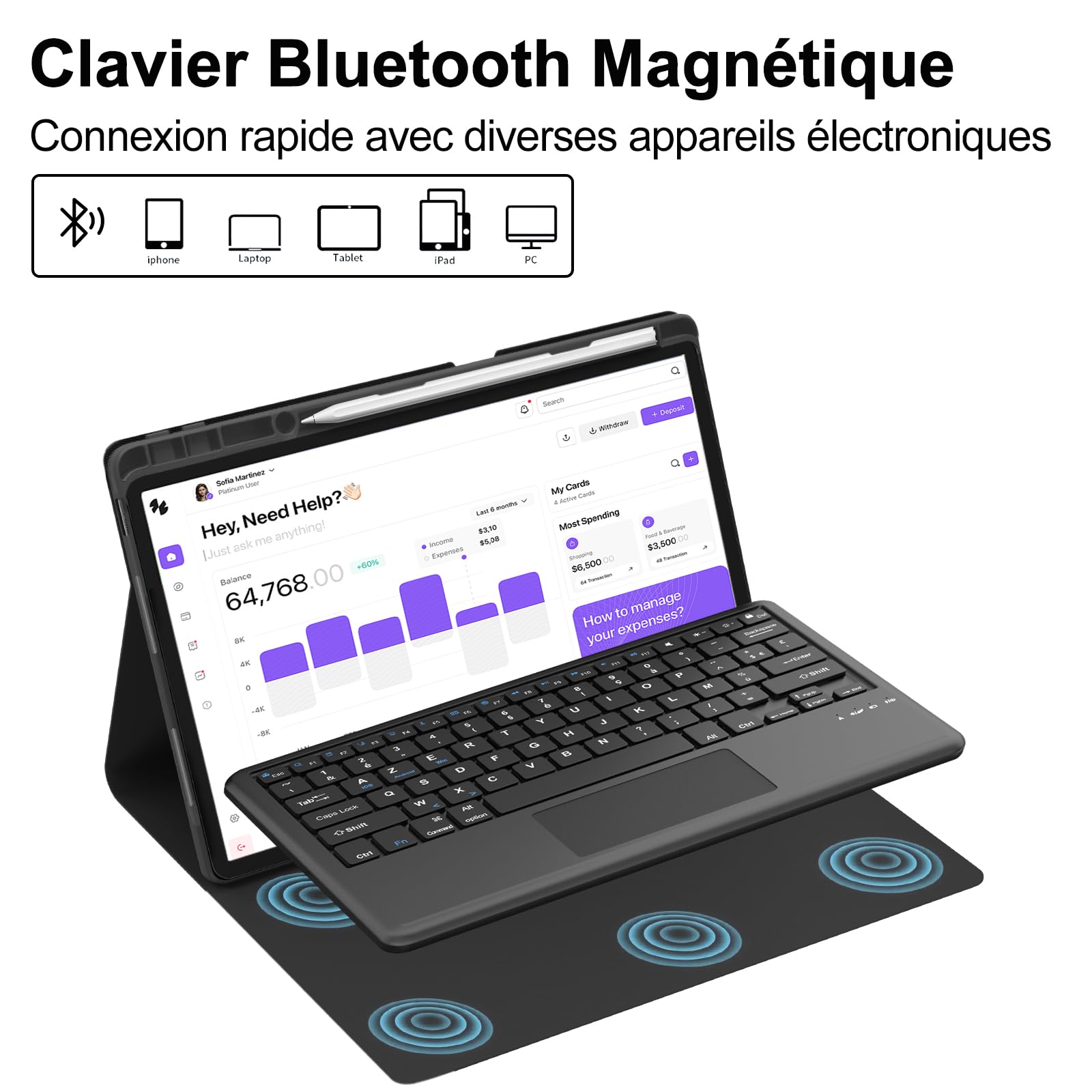 Coque Clavier pour Lenovo Idea Tab Pro 12.7" 2025 (TB373FU/ TB375FC)