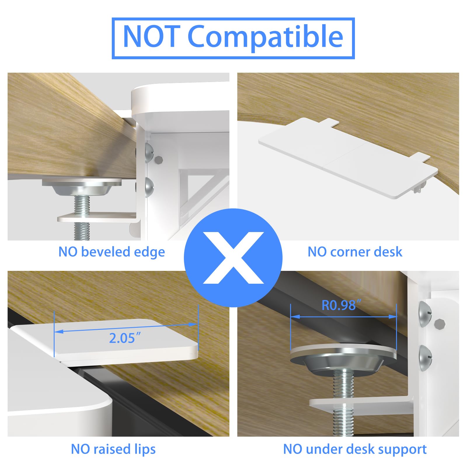 Plateforme D'angle à Clipser Pour Bureau En L - Extension Pour Clavier/souris - 43,2 Cm De Large - Acier - Noir
