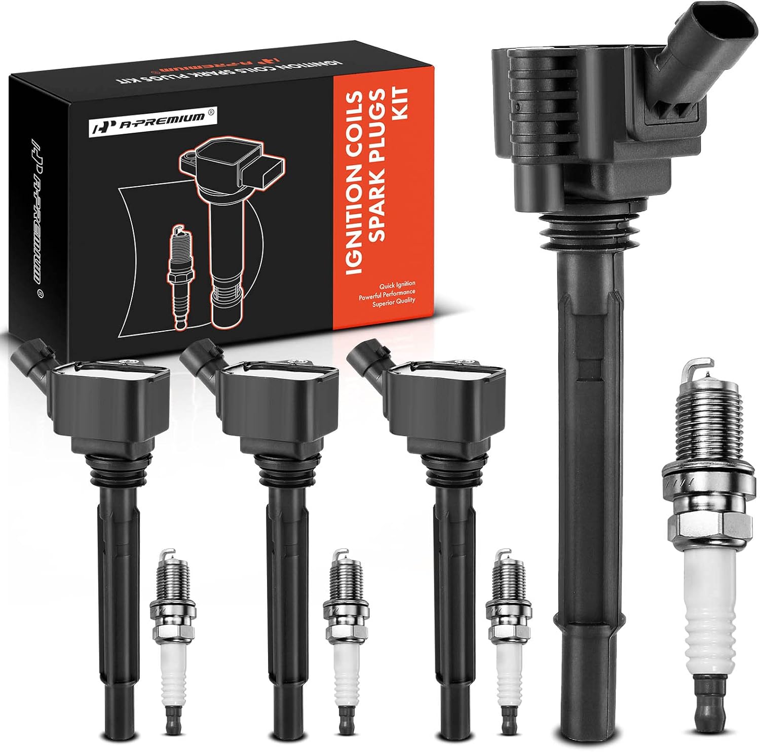 APremium Ignition Coils and Spark Plugs Kits Compatible