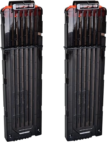 Miniatura 8 de lififun Paquete de 2 cargadores de clip de recarga rápida de 18 dardos para Nerf N-Strike Elite Series (blanco)