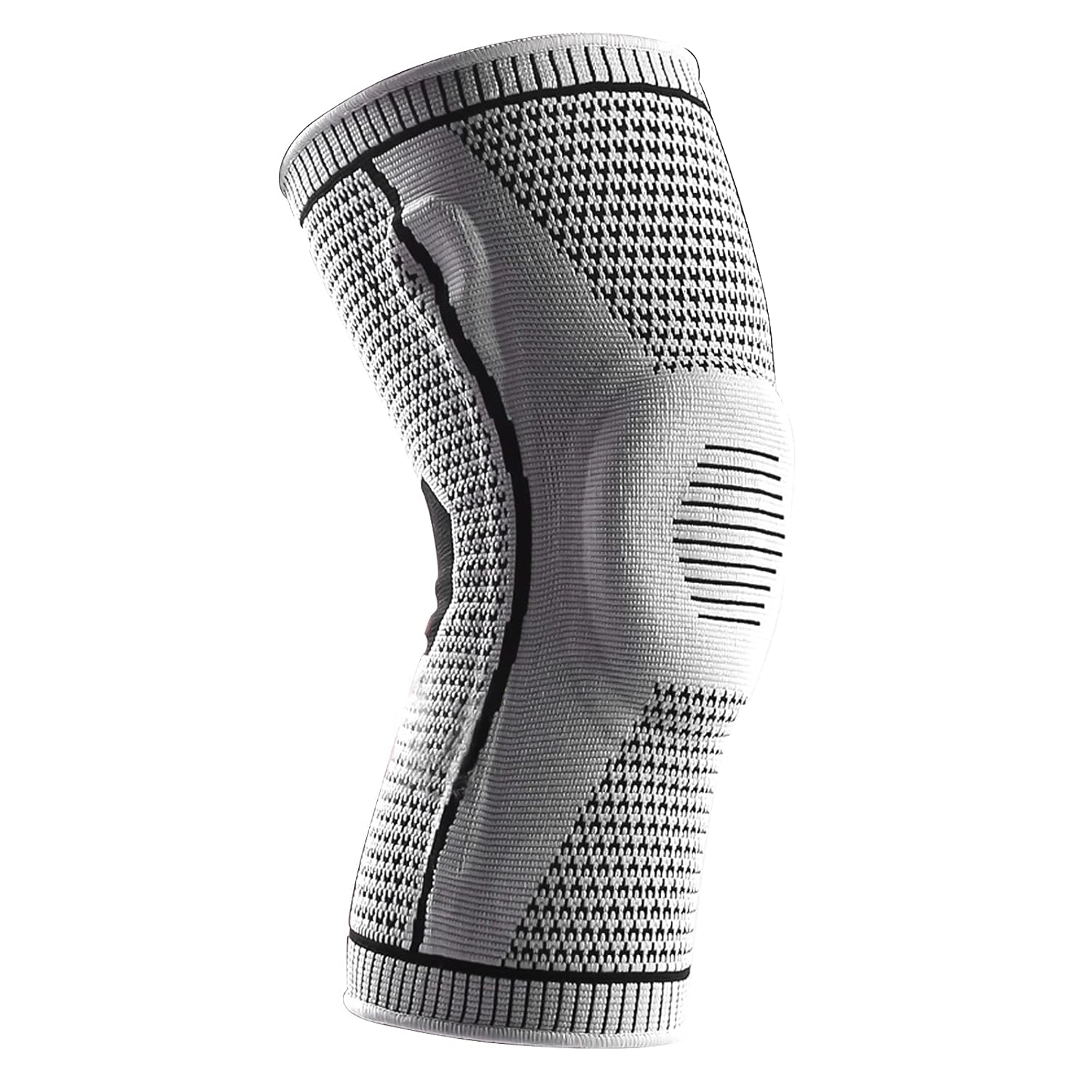 Rodillera, Protector Médico de Rodilla con Almohadilla de Gel de Rótula y Estabilizadores Laterales de Resorte, Rodilleras de Compresión para Desgarro de Menisco (L, Gris)