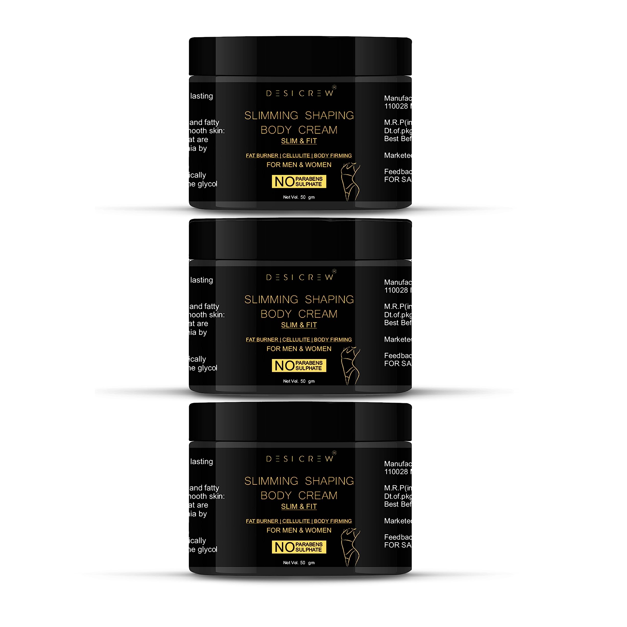 Desi Crew Fat Loss Cream, Anti Cellulite Cream, Fat Burning Weight Loss Full Body- Women (Pack Of 3 Jar 150 Gm)-image-43