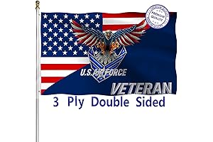 Double-Sided Air Force Veteran Flag: Bold Eagle, 3x5ft, Indoor & Outdoor