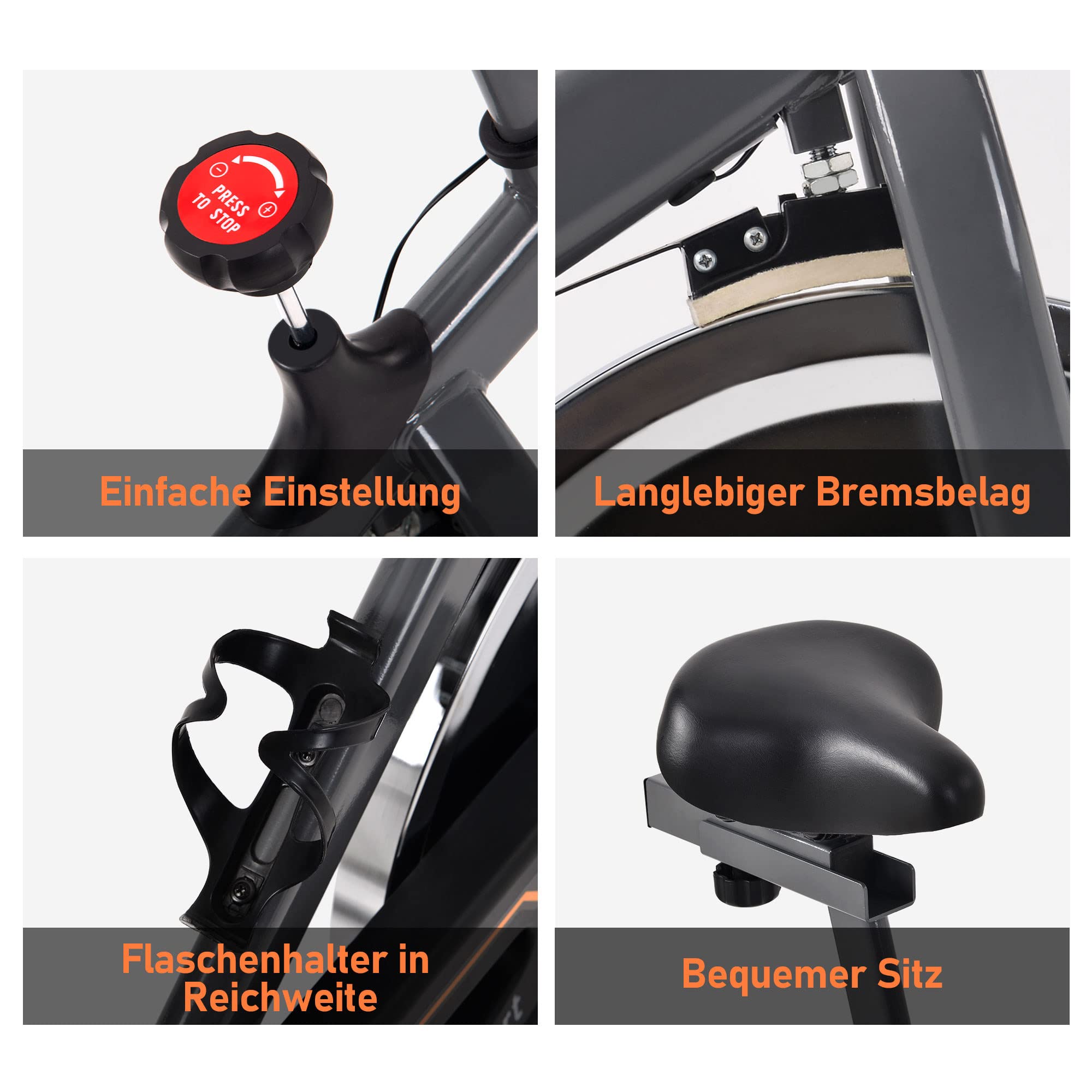 SADALAK Cyclette per Cyclette da Interno, Comodo Cuscino del Sedile, Supporto con Monitor LCD per Bici da Allenamento Cardio Domestica