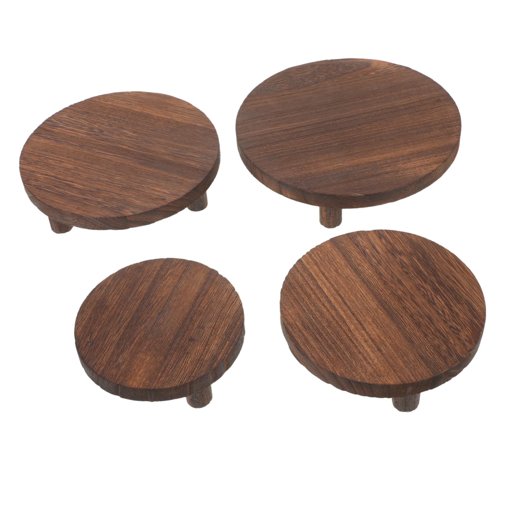 SUPVOX Espositore Rotondo in Legno 4 Pezzi per Piccoli Oggetti