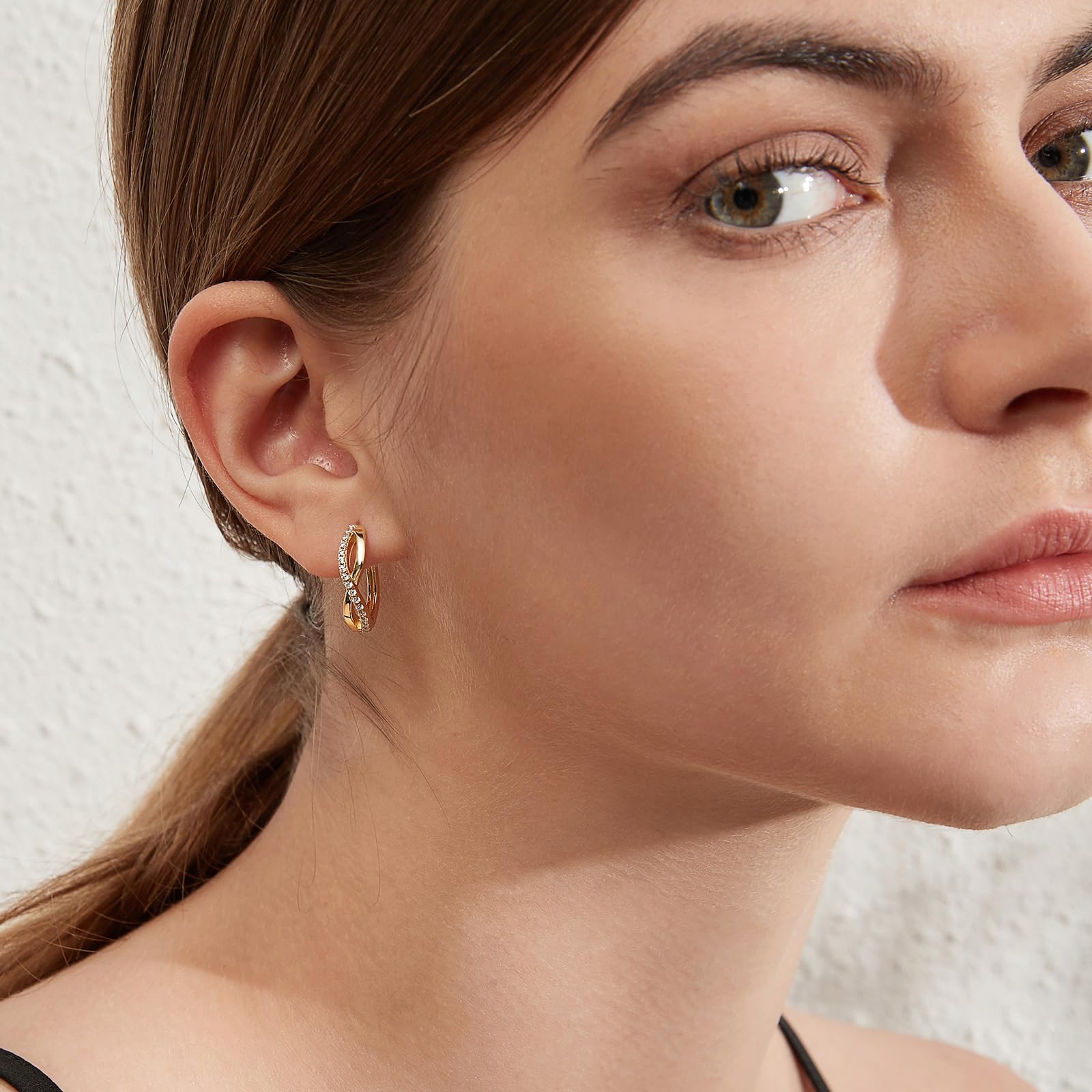Jiamiaoi Weißgold Plattiert U Creolen 925 Silber Ohrringe Große Damen Schmuck