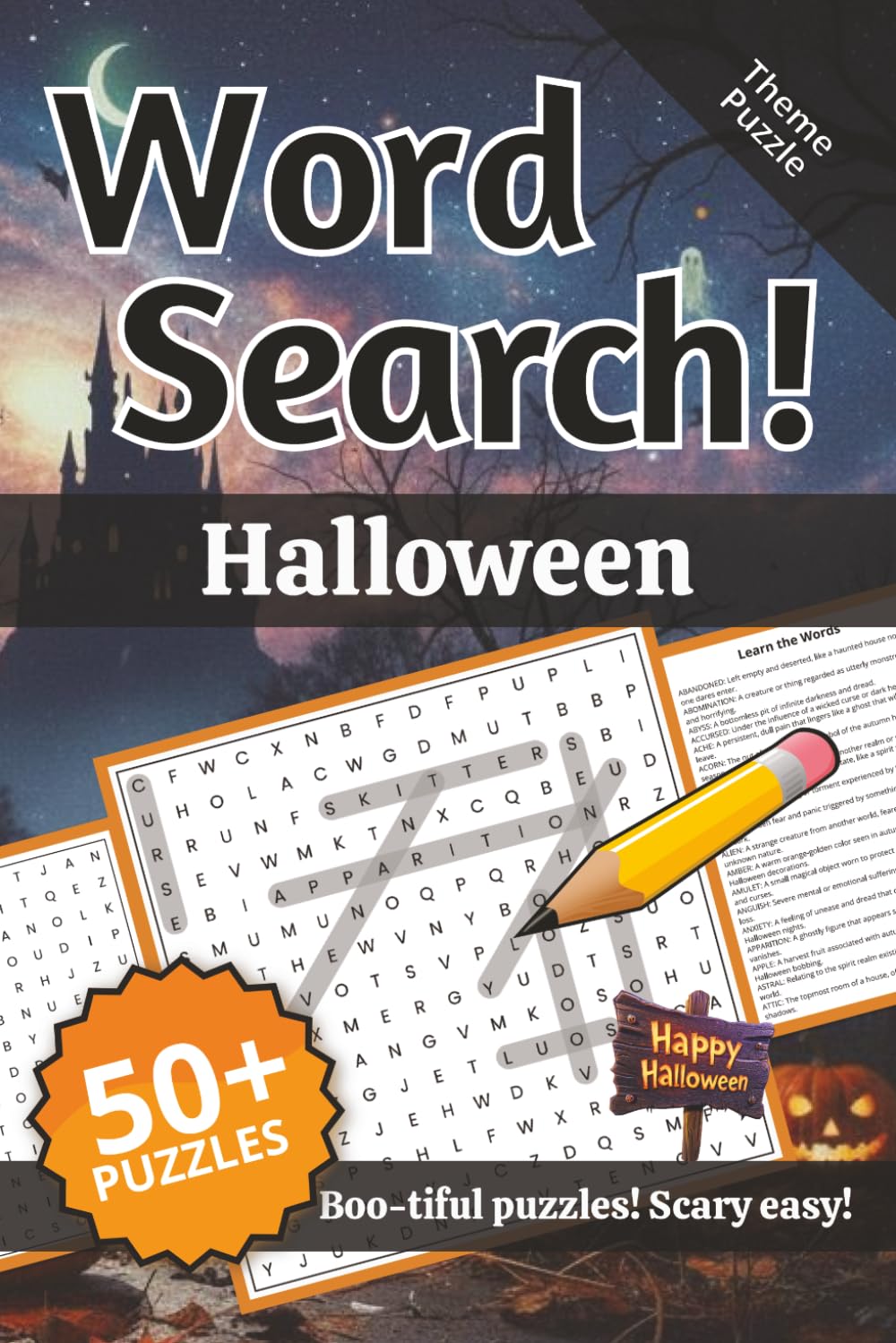 Halloween Word Search: Words and Definitions of Halloween: Word Puzzle Book | 110+ pages | 50+ puzzles | 6x9 | Boo-tiful puzzles! Scary easy! (Learning)