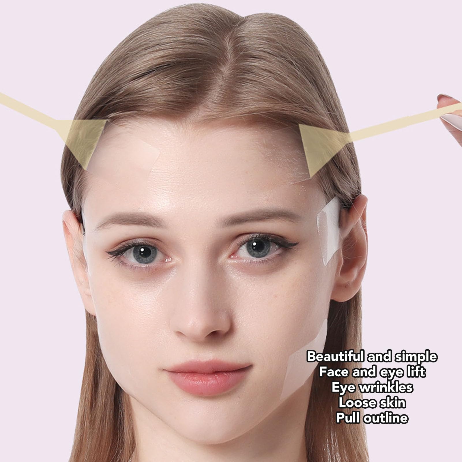 Cinta De Estiramiento Facial, Cinta De Levantamiento De Cuello Y Cara Que Elimina Las Arrugas, Adhesivo Impermeable Para El Cuello, Parche De Estiramiento Facial, Color De Piel Para Ocultar Arrugas Fa