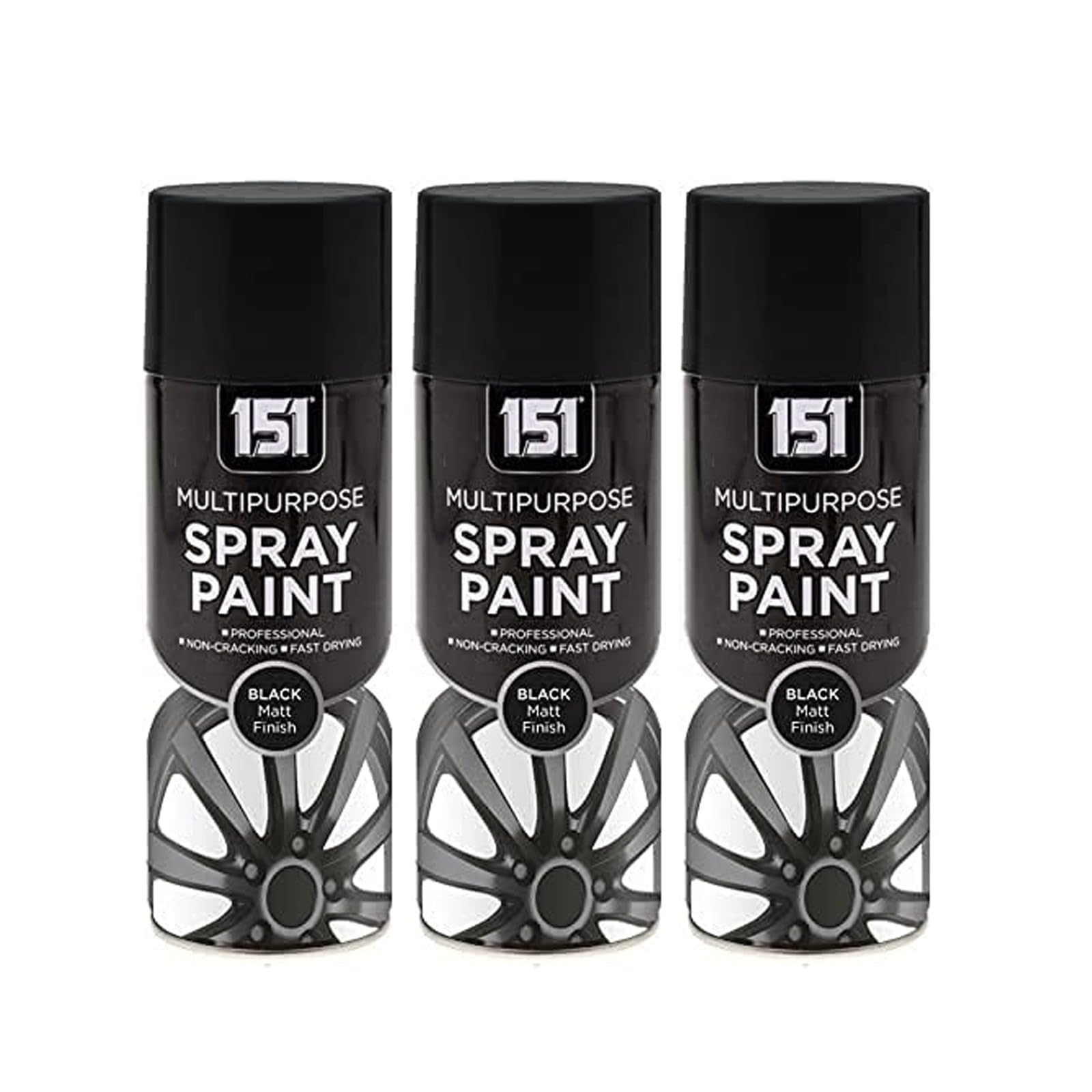 Ysamax 3Pcs 151 Professional Black Matt Spray, Stunning Black Matte Finish, Fast-Drying Formula, Long-Lasting Durability, Aerosol Form, Versatile Uses, 400Ml, (3Pcs)