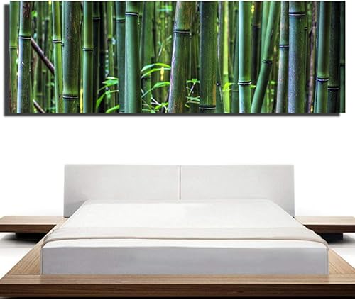 Miniatura 2 de Cuadro sobre lienzo, cartel de paisaje de naturaleza hermosa bosque de bambú verde, cuadro de arte de pared de lienzo para sala de estar decoración