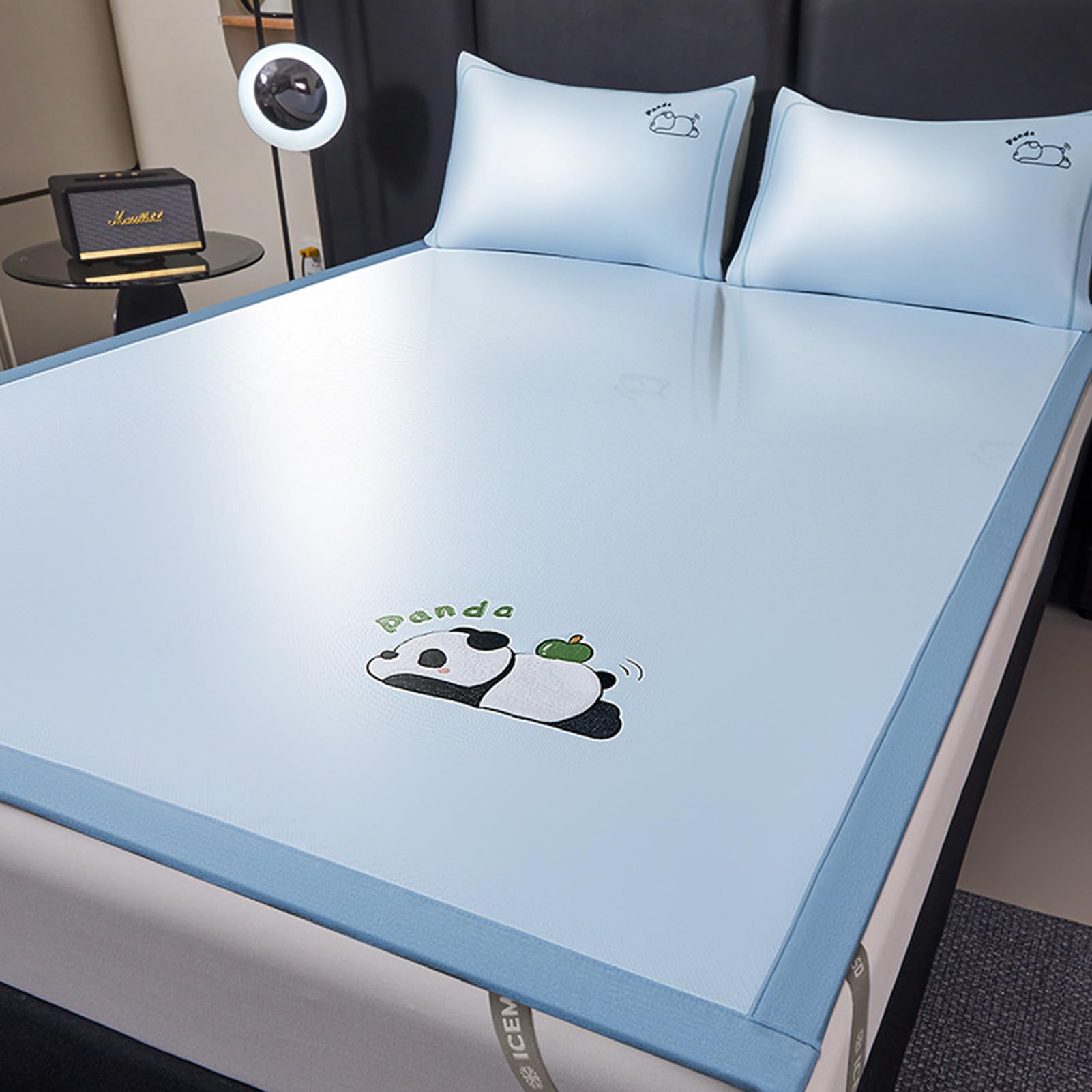 KXCVBNKLJ Ice Silk Mattress Topper ， Cooling Ice Silk Summer Sleeping Mat Topper Pad Folding Multicolor Multiple Sizes(Blue,200x220cm)