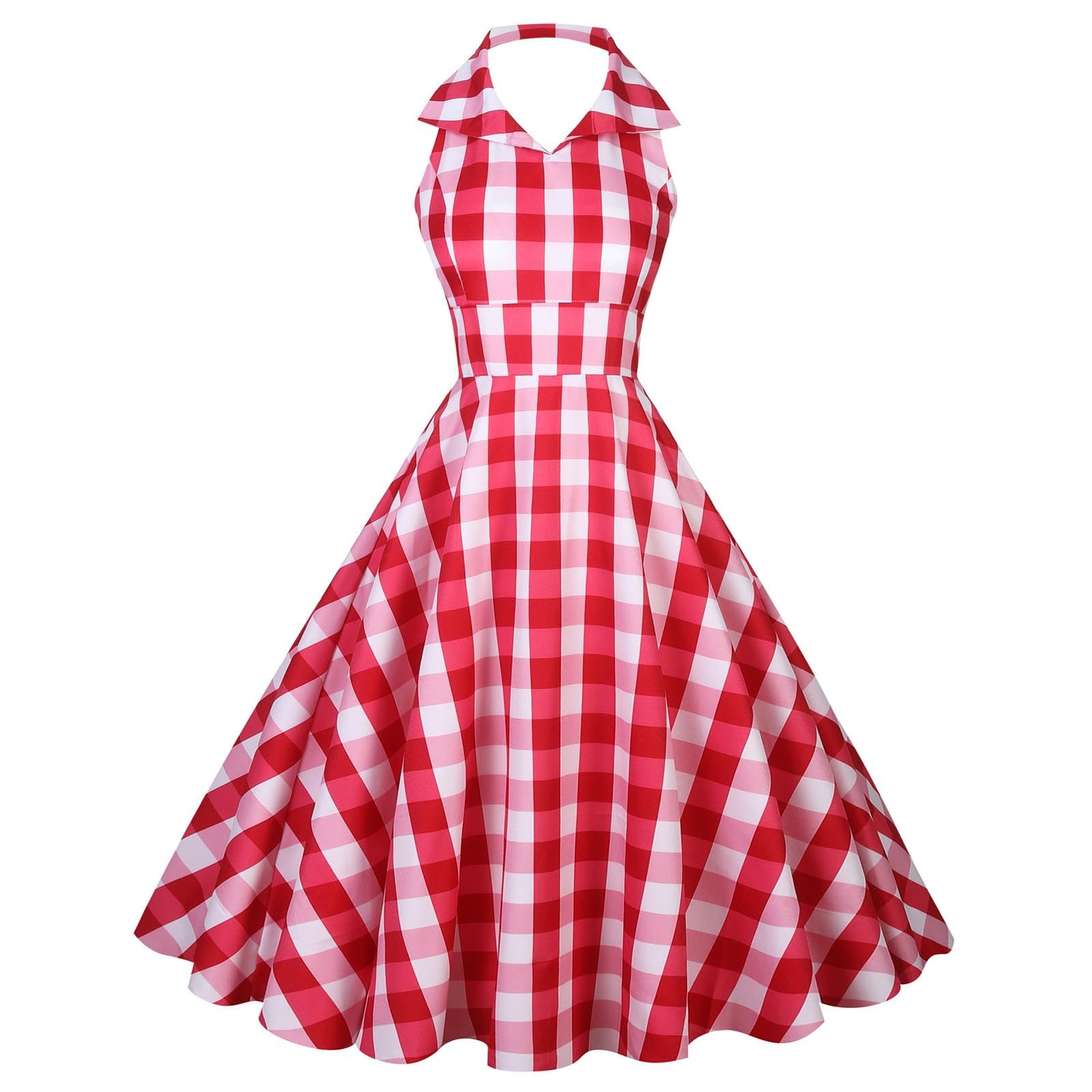 Elegancka Sukienka Typu Swing Stylu Retro Dla Kobiet Lat 50. XX Wieku Kratę, Bez Rękawów, Pleców, Na Imprezę