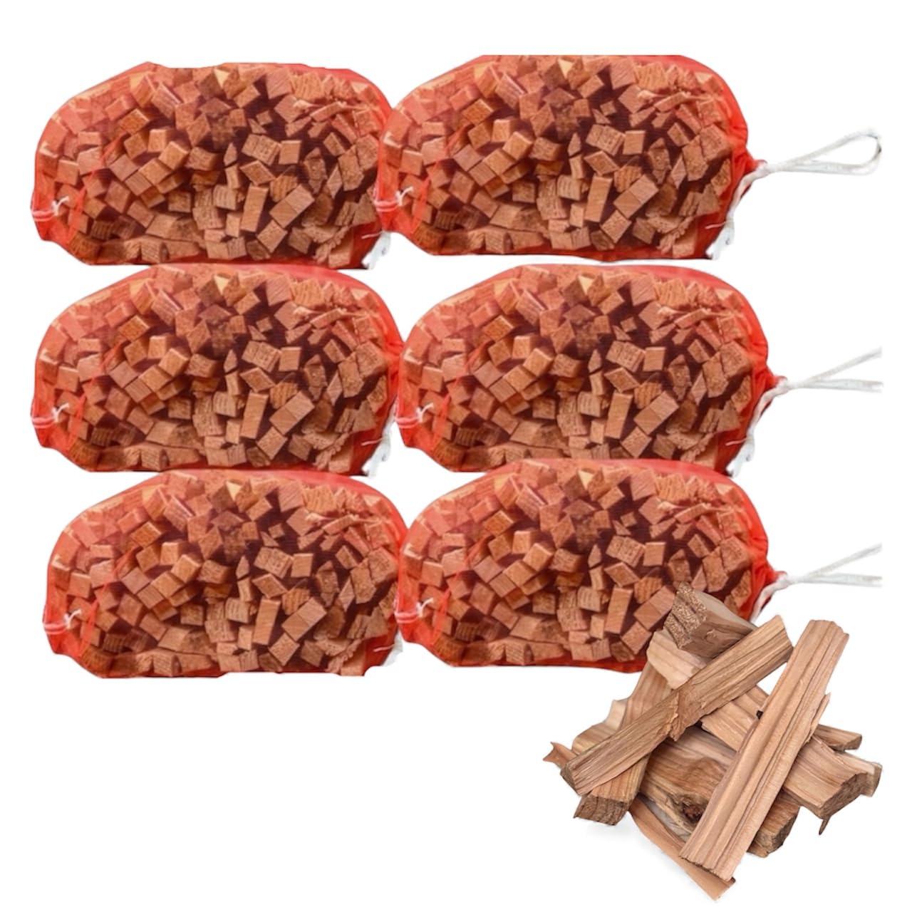 6 x Nets Premium Kiln Dried Kindling Wood 15-17kg Total for Log Burners, Fire Pits and Chimineas, Natural Fire Starter By Nicholson's Country Supplies