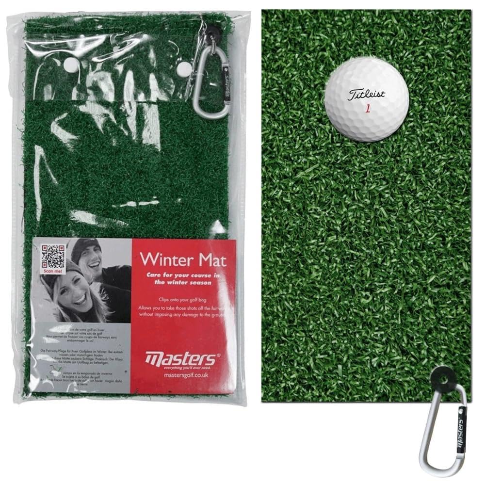 MASTERS ASTRO TURF GOLF STRIKE MAT/WINTER RULES GOLF MAT +FREE GOLF BAG CLIP