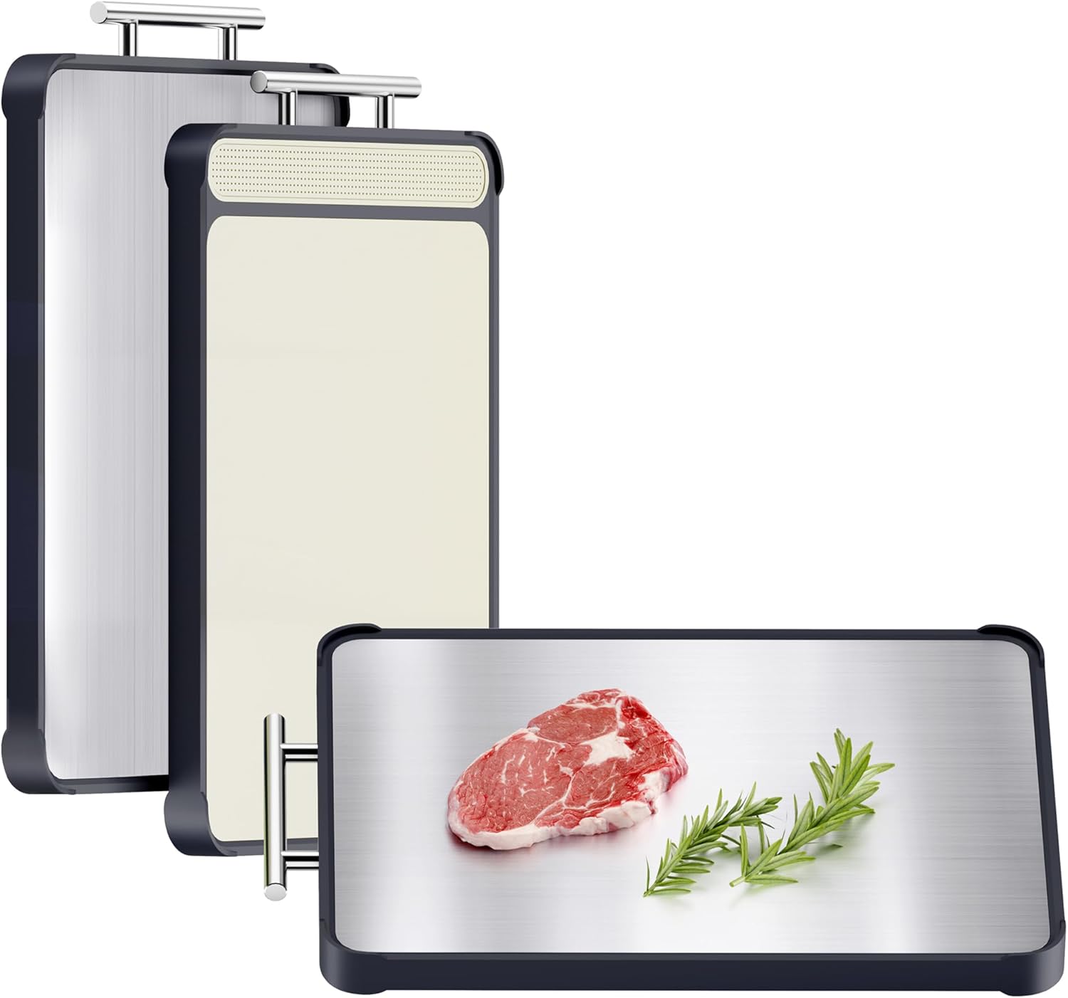 Stainl Steel Cutting Board Set, Lar Cutting Boards for Kitchen,