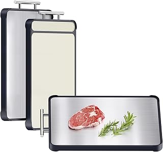 2 Pack Stainless Steel Cutting Board Set, Large Cutting Boards for Kitchen, Double Sided Meat Chopping Board with Handle, Non Toxic Wheat Straw PP/Dishwasher Safe/Food-Grade (16×11 In)