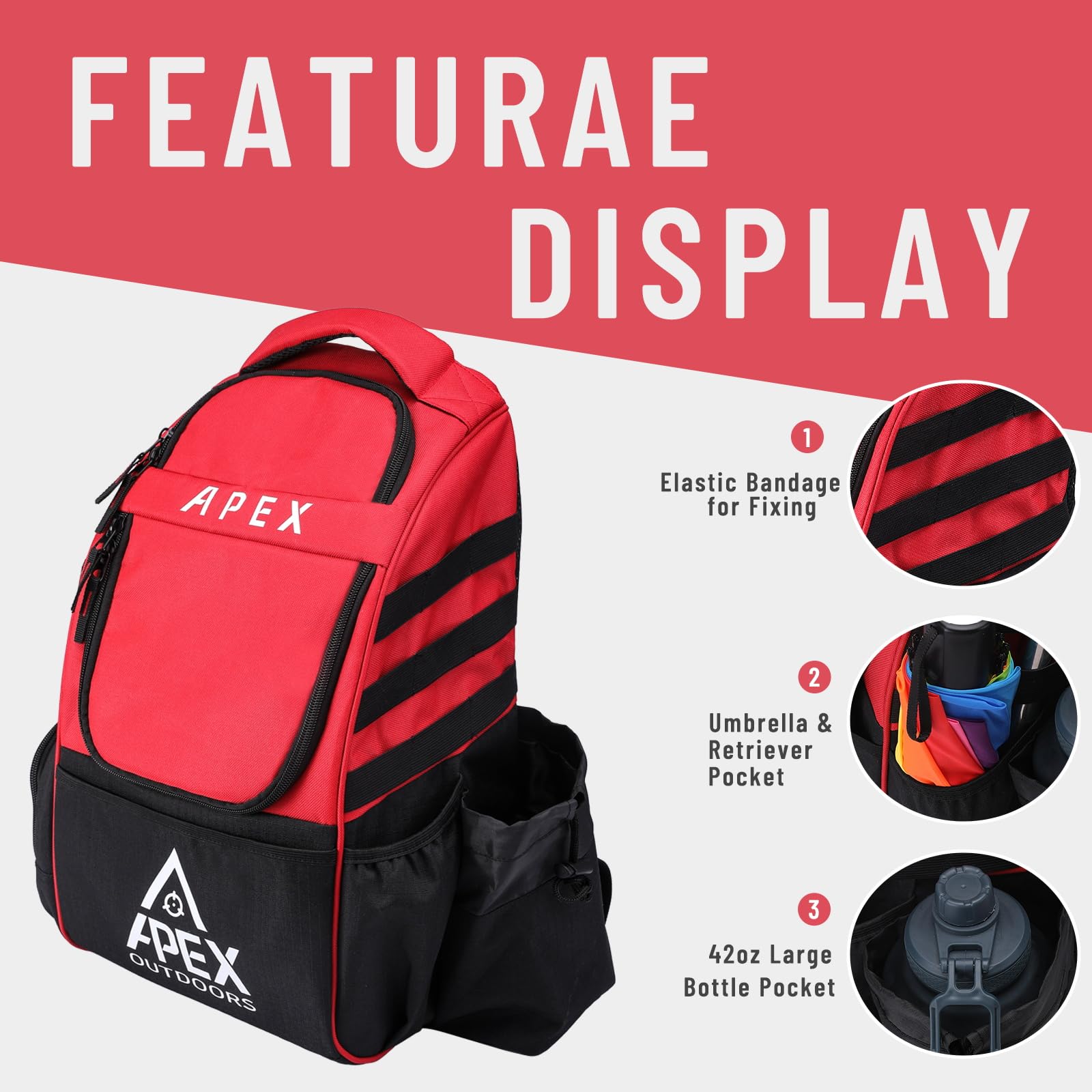 Discgolftasche, Discgolf-Rucksack mit 21+ Disc-Kapazität, langlebige und leichte Frisbee-Golftaschen mit Mehreren Aufbewahrungstaschen