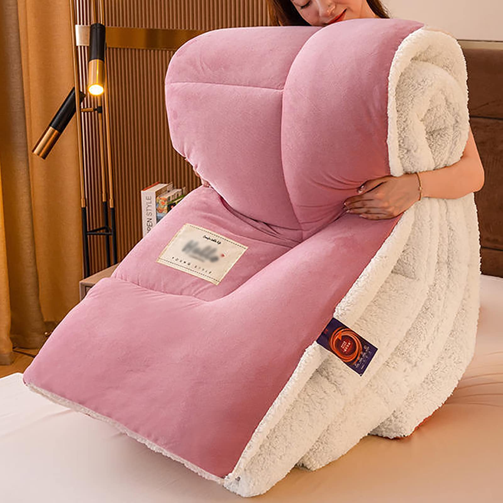 Trapunta Invernale, Piumino Invernale Cashmere di Agnello, Lana Autunno E Inverno Trapunta Trapunta Trapunta Calda Peluche Calda Trapunta, Morbido, Lavabile in Lavatrice (Beige,180×220CM-4.5kg