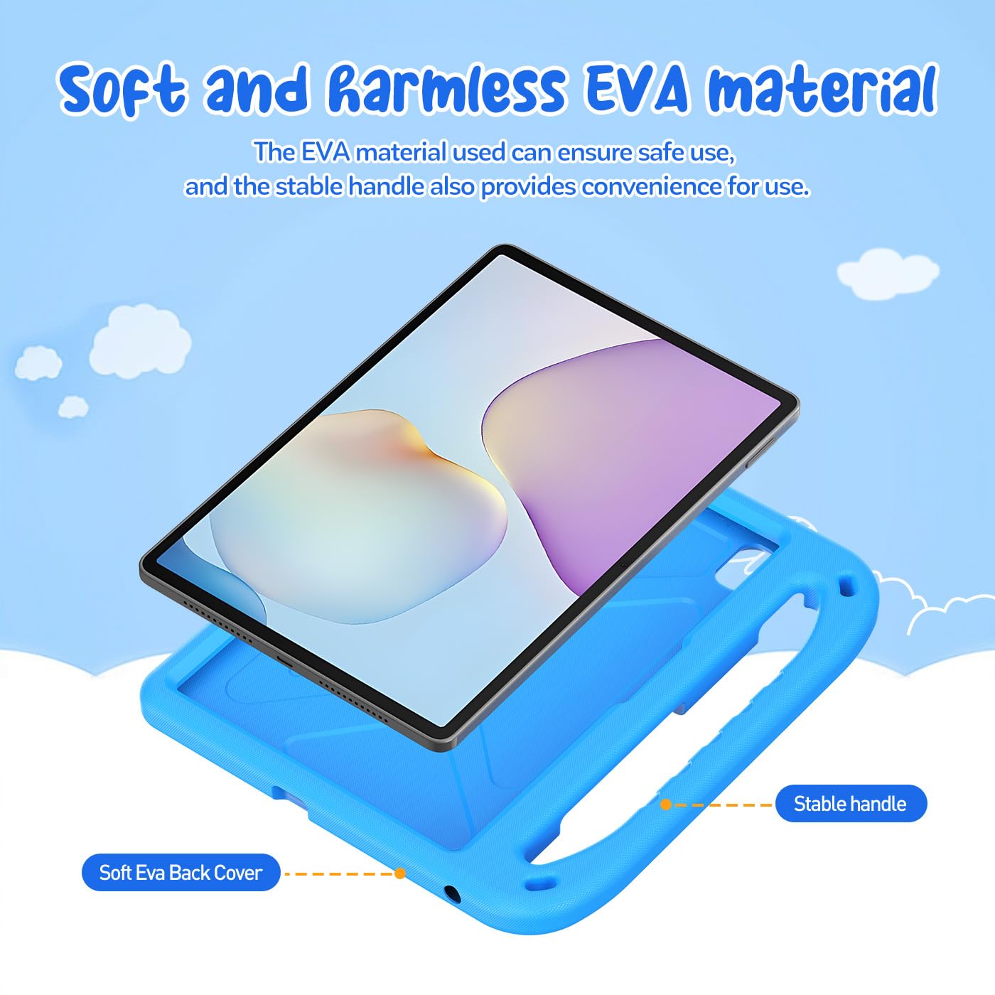 Funda para Huawei MatePad 11.5 2025/ MatePad 11.5 S 2024, Eva Ligera a Prueba de Golpes con asa Infantil y Correa para el Hombro, Azul