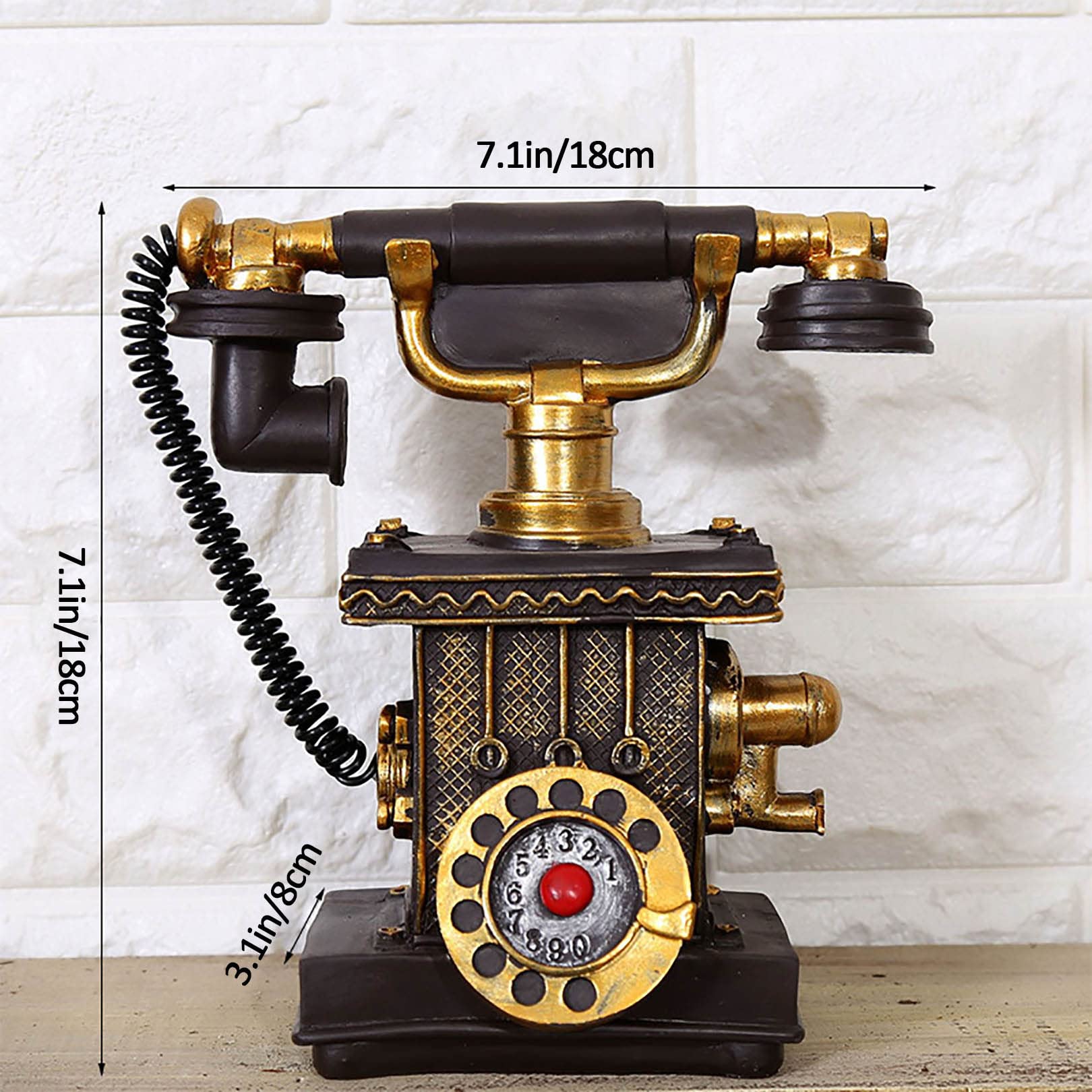 Téléphones Rétro Fixe Vintage Noir Multi Fonction Fer Téléphone À Domicile Téléphone Fixe Rétro pour Amis ou Familles Téléphone Maison