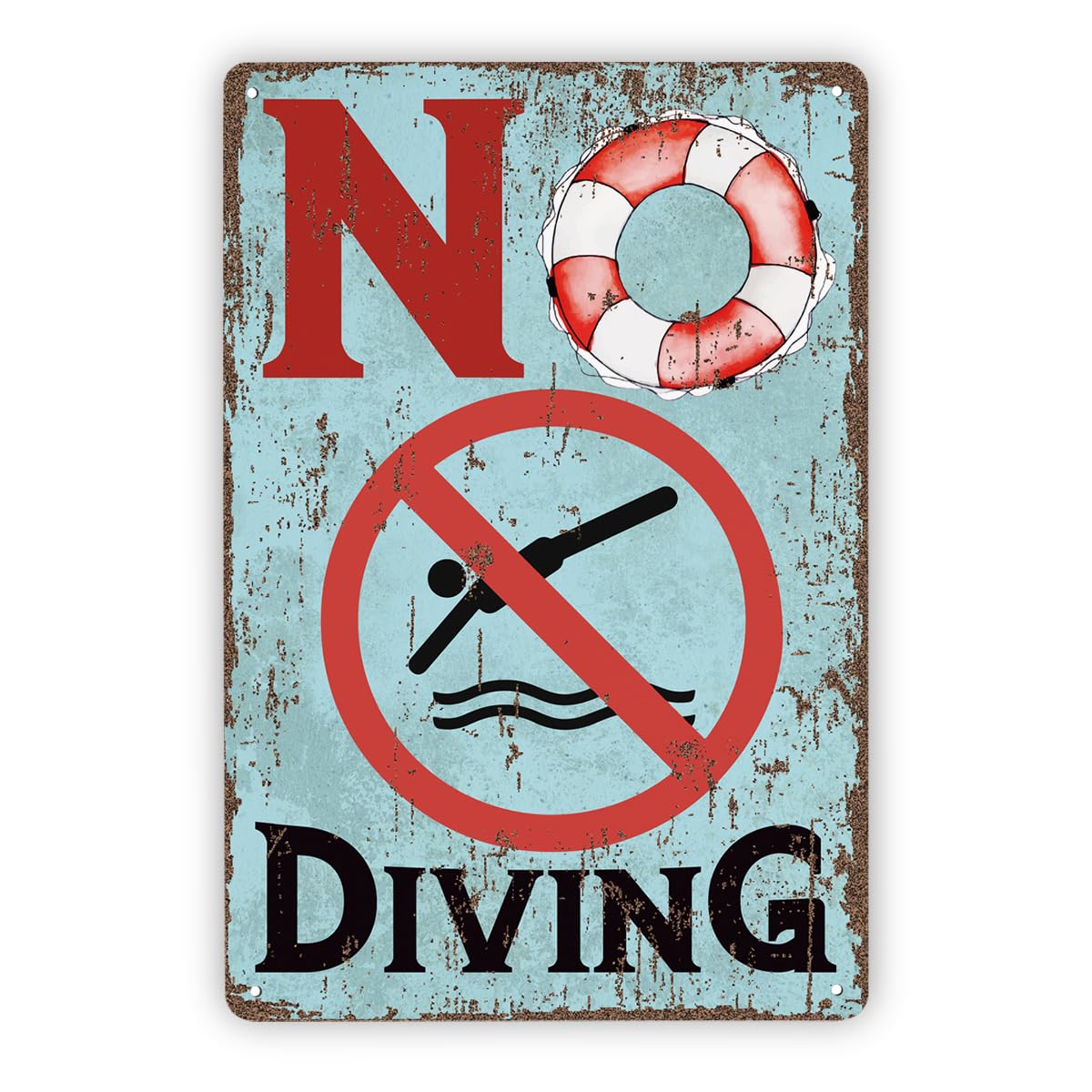 Vintage Metal Tin Sign S, No Diving Pool S, Outdoor Pool Party Decor, Backyard Decoration, Bathroom Door Decor, Housewarming Gift, Farmhouse Wall Art, 11.8 * 7.9inch Custom Private Property Signs