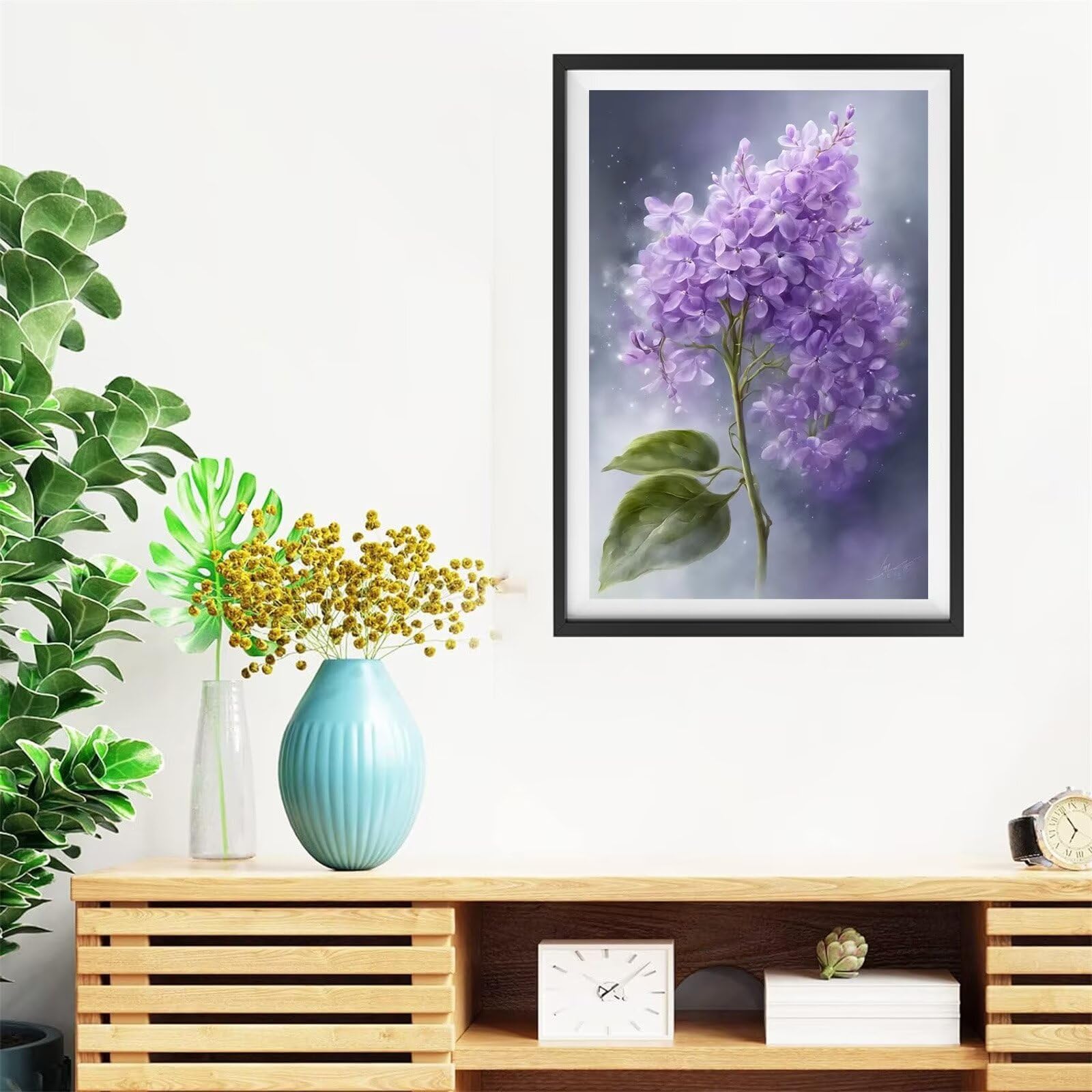 Diamond Painting Paarse bloemen vaas – Hobby Painter