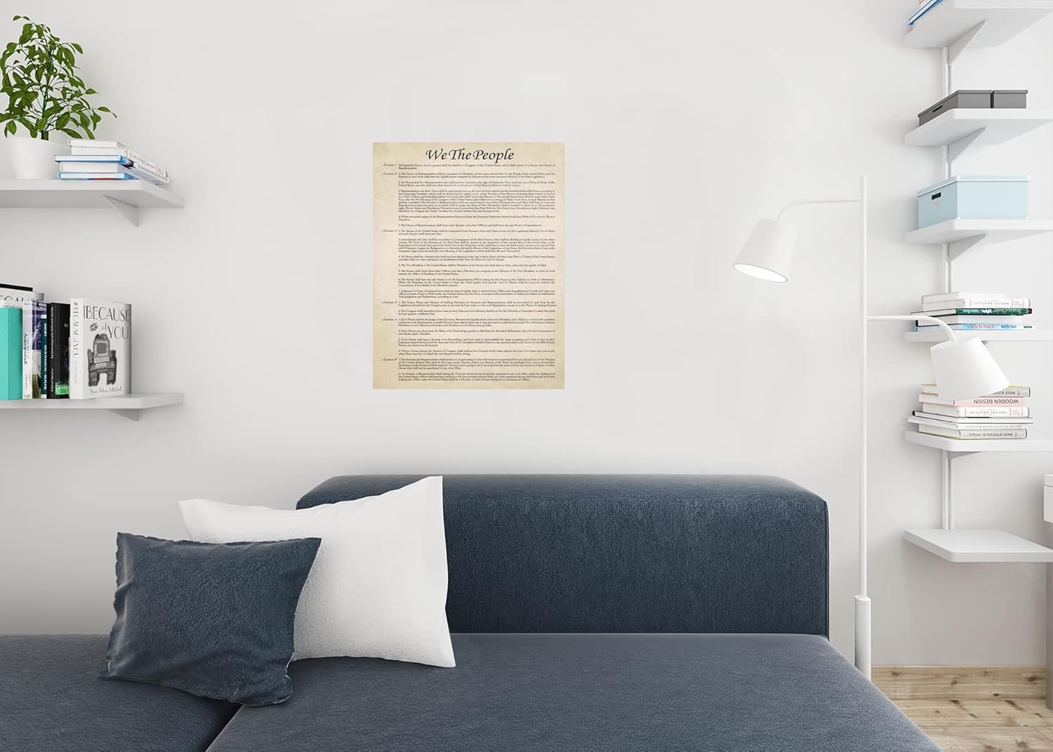 Constitution of The United States Poster US America History Readable Version For Classroom American Government Cool Wall Art Print Poster 24x36