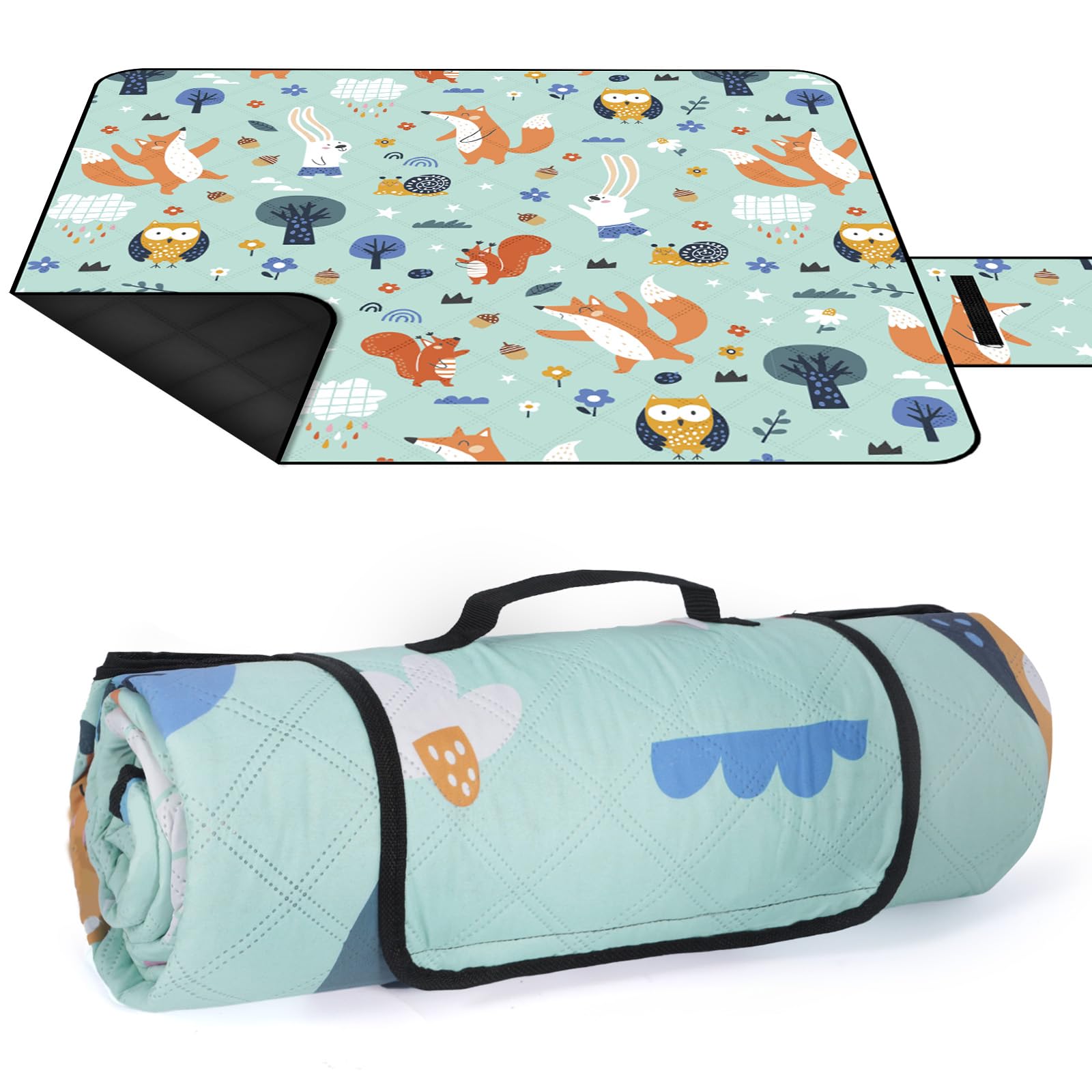 GLOSKIN Coperta da Picnic, Stuoia Campeggio 200 × 200 cm,Coperta Pic Nic Impermeabile Portatile, Adatto per Picnic, Spiaggia, Parco, Coperta da Campeggio da Viaggio