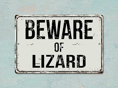 Miniatura 2 de Deerts 367VS Beware of Lizard - Cartel de metal retro de aluminio de 8.0 x 12.0 in