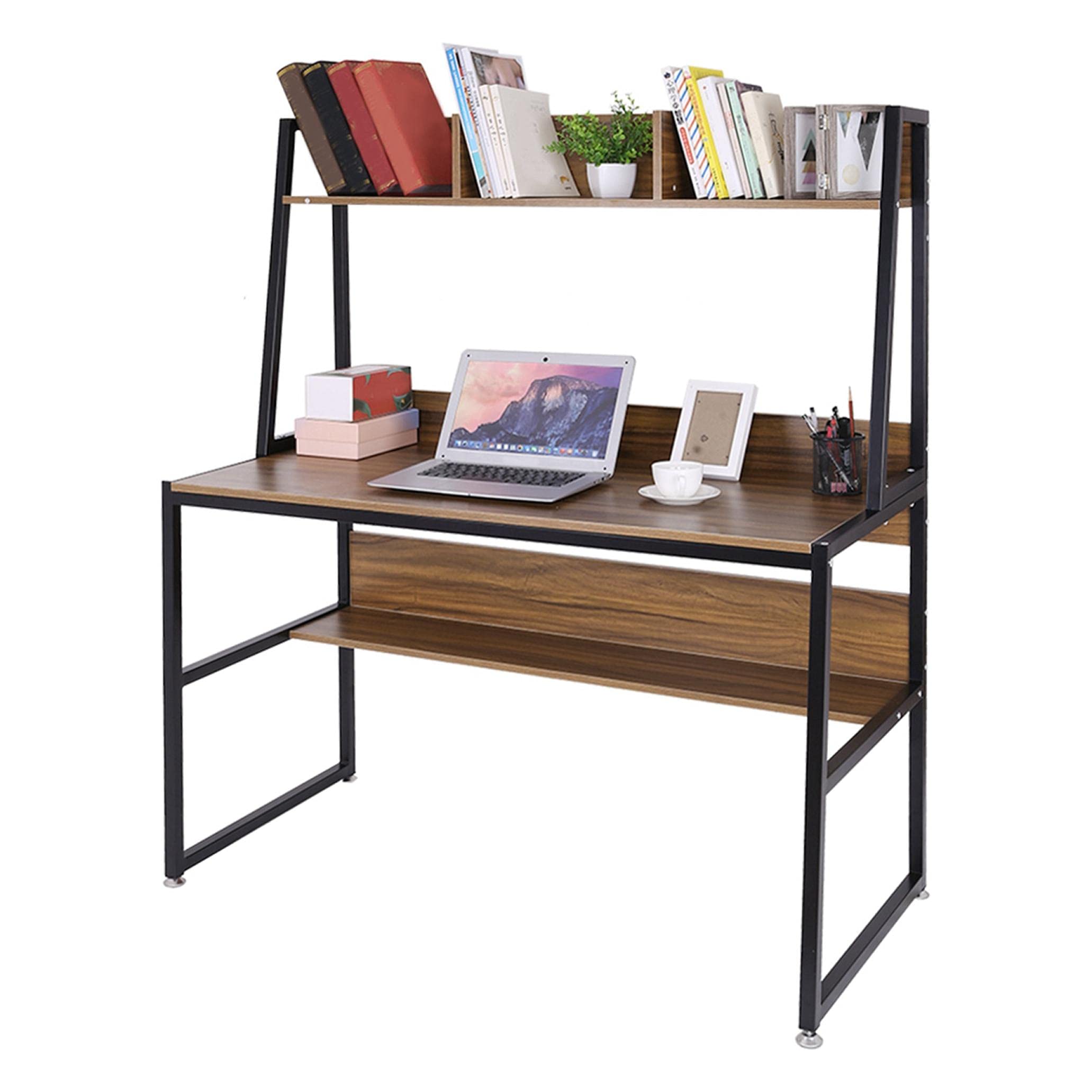 Buy 47inch Computer Desk Table with Bookshelf, Mental Frame Writing