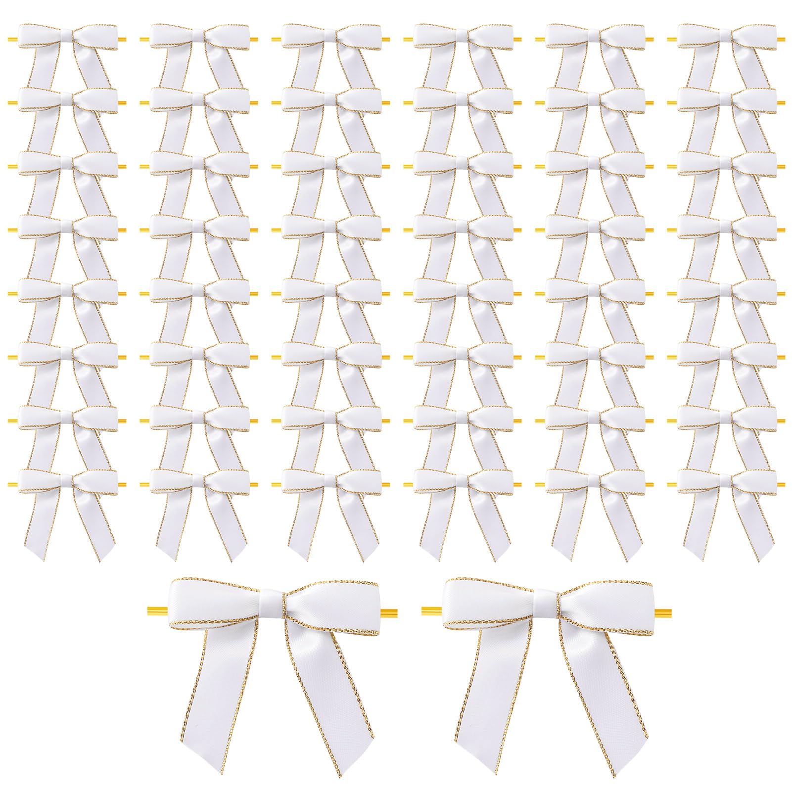 MORSUNBELA Schleifen Deko Geschenkschleifen Selbstklebend Geschenk Schleife für Hochzeit Weihnachten Valentinstag Dekoration Karte Herstellung 50 Stück