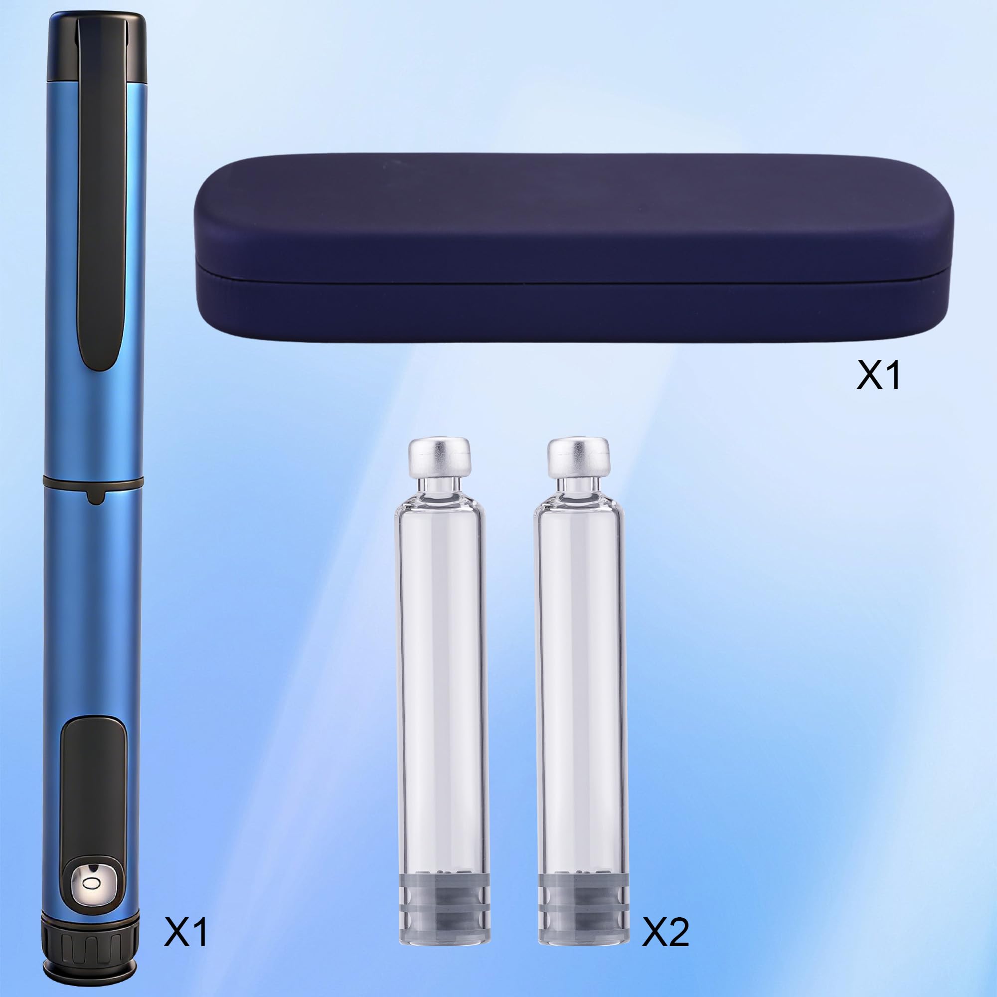 80 Einheiten Pen Injektor, einschließlich 3ml-Patronen*2 und Schutzhülle,einfach zu tragen