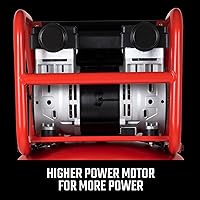 Vista 8 de CRAFTSMAN Compresor, compresor de aire portátil de 26 galones 1.8HP 5 CFM@90PSI Tanque de compresor de aire libre de aceite, presión máxima de 150