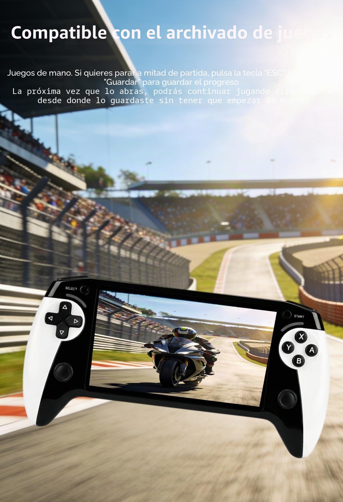 Consola de Juegos portátil YHFITN con Pantalla HD de 5,5 Pulgadas, diseño ergonómico, Juegos Retro Integrados, Salida de TV, función de guardado de partidas, batería Recargable. Regalo Ideal.