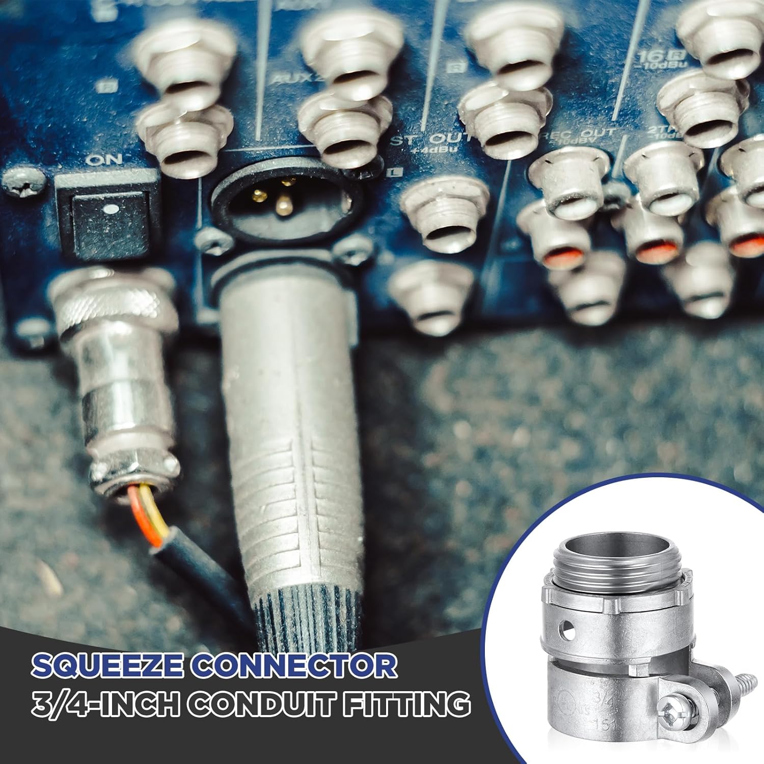 Yaocom 20 Pack 3/4-Inch Squeeze Connectors Fittings FMC Flexible Metal Conduit Squeeze Box Cable Connectors for EMT Electrical Conduit Fittings