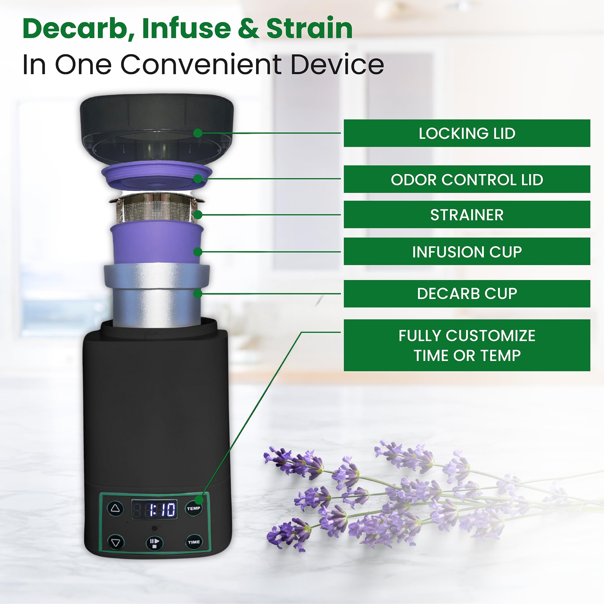 Décarboxylateur et infuseur, machine à beurre, machine à infuser à huile, machine à gomme, facile à utiliser, comprend un livre électronique de recettes et 2 plateaux gommeux