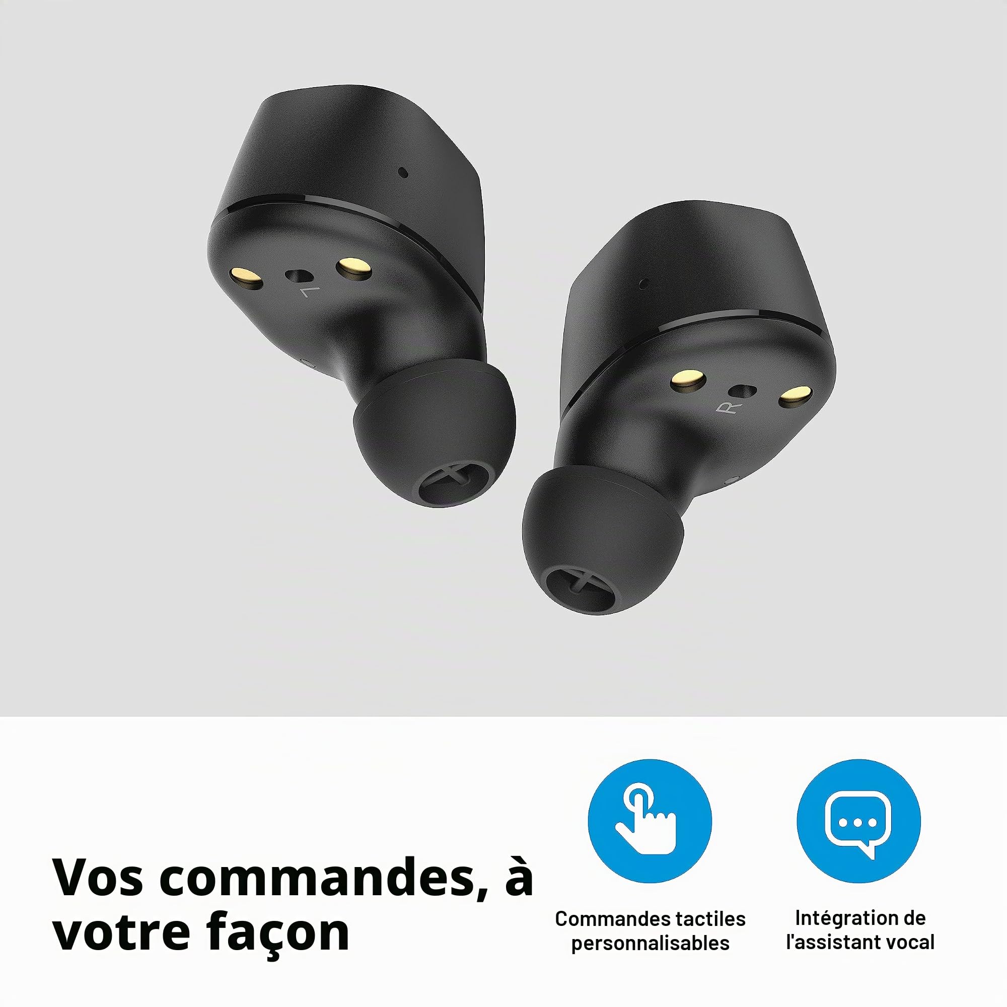Sennheiser Écouteurs CX True Wireless - Écouteurs intra-auric. BT pour musique et appel, réduction passive de bruit, commandes tactiles personnalisables, IPX4, batterie de 27 h, blanc CX
