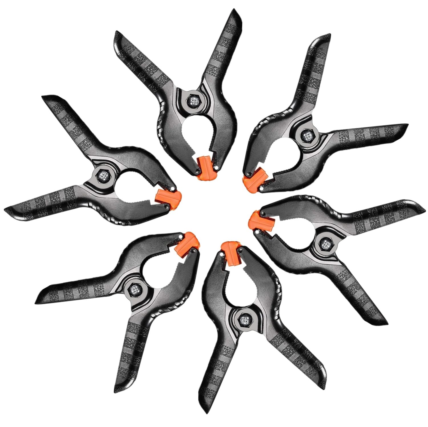 6-Pack 4.5inch /11.4cm Backdrop Clamps for Nylon Muslin Paper Photo Background Reflectors and Other Photography Purpose Black