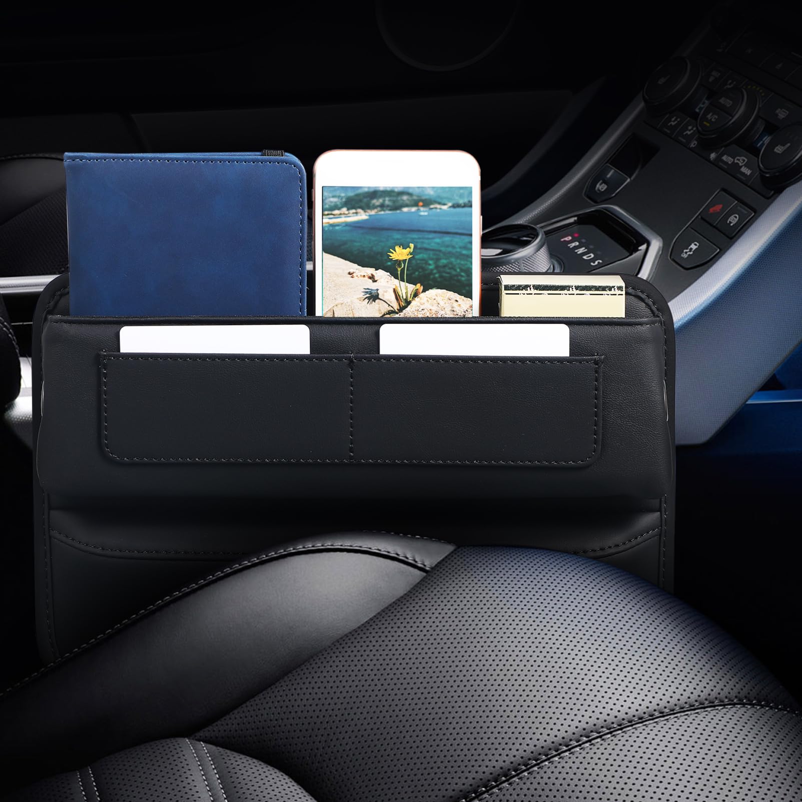 Caja De Almacenamiento Central Organizador De De Almacenamiento Entre Asientos Relleno De Huecos Laterales Organizador De Asientos Delanteros Accesorios Para Coche