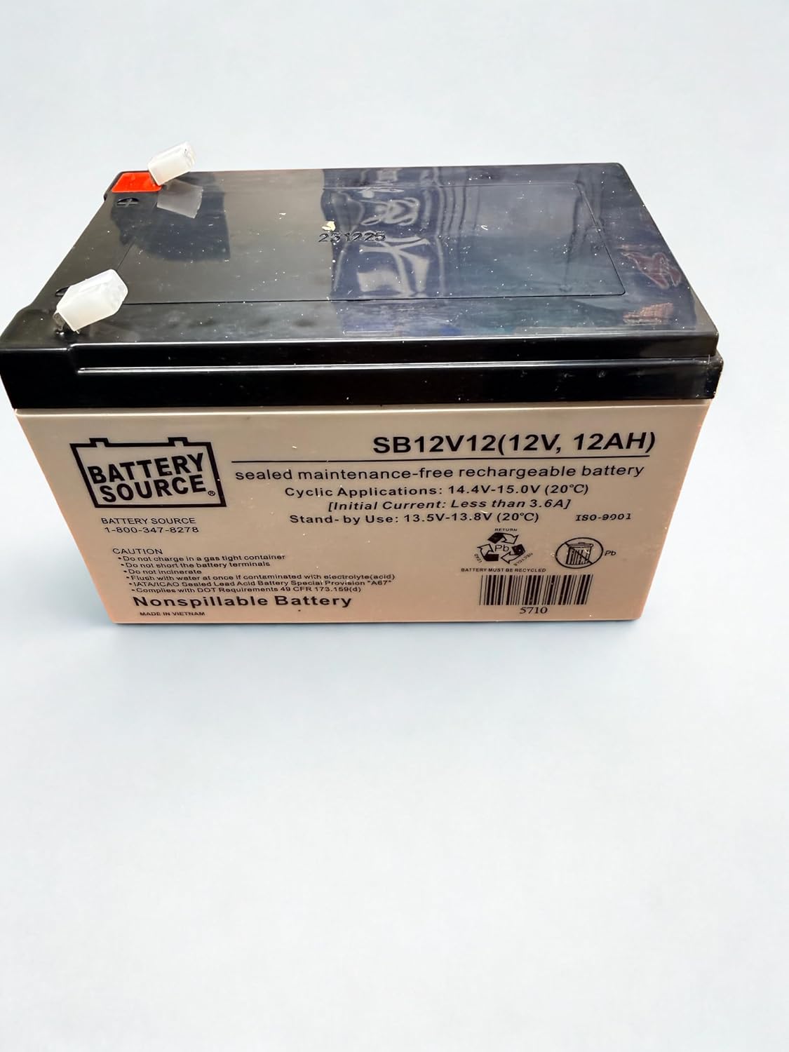 12V 12AH AGM, Rechargeable Replacement