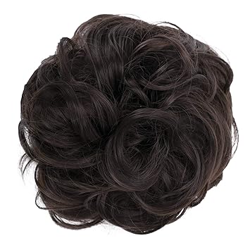 Brown G4E_8 : PRETTYSHOP Hairpiece Hair Rubber Scrunchie Scrunchy Updos VOLUMINOUS Curly Messy Bun Brown G4E_8