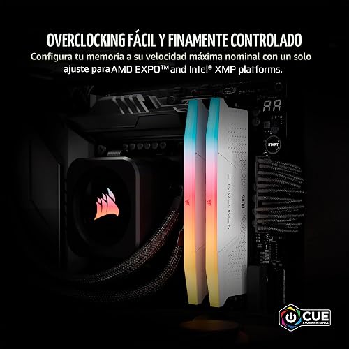 CORSAIR VENGEANCE RGB RS DDR5 16GB (2 x 8GB) Fino a 6000MHz AMD INTEL RAM - 5