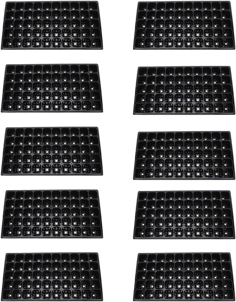 10pcs Thickened Plant Germination Trays with 50 Cells for Seedlings Starting, Garden Planting Starter Boxes Suitable for Vegetable Propagation and Indoor Gardening