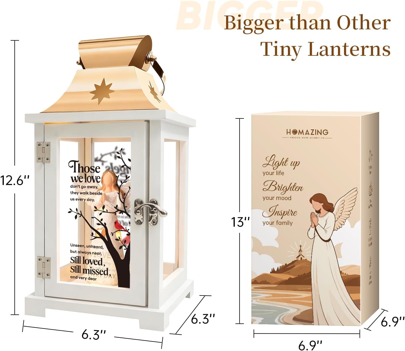 Memorial Lantern, Sympathy Gifts for Loss of Mom/Dad/Loved One, Bereavement Funeral Gifts, in Memory of Loved One Lantern, Celebration of Life, Memorial Gifts, Those We Love Don't Go Away
