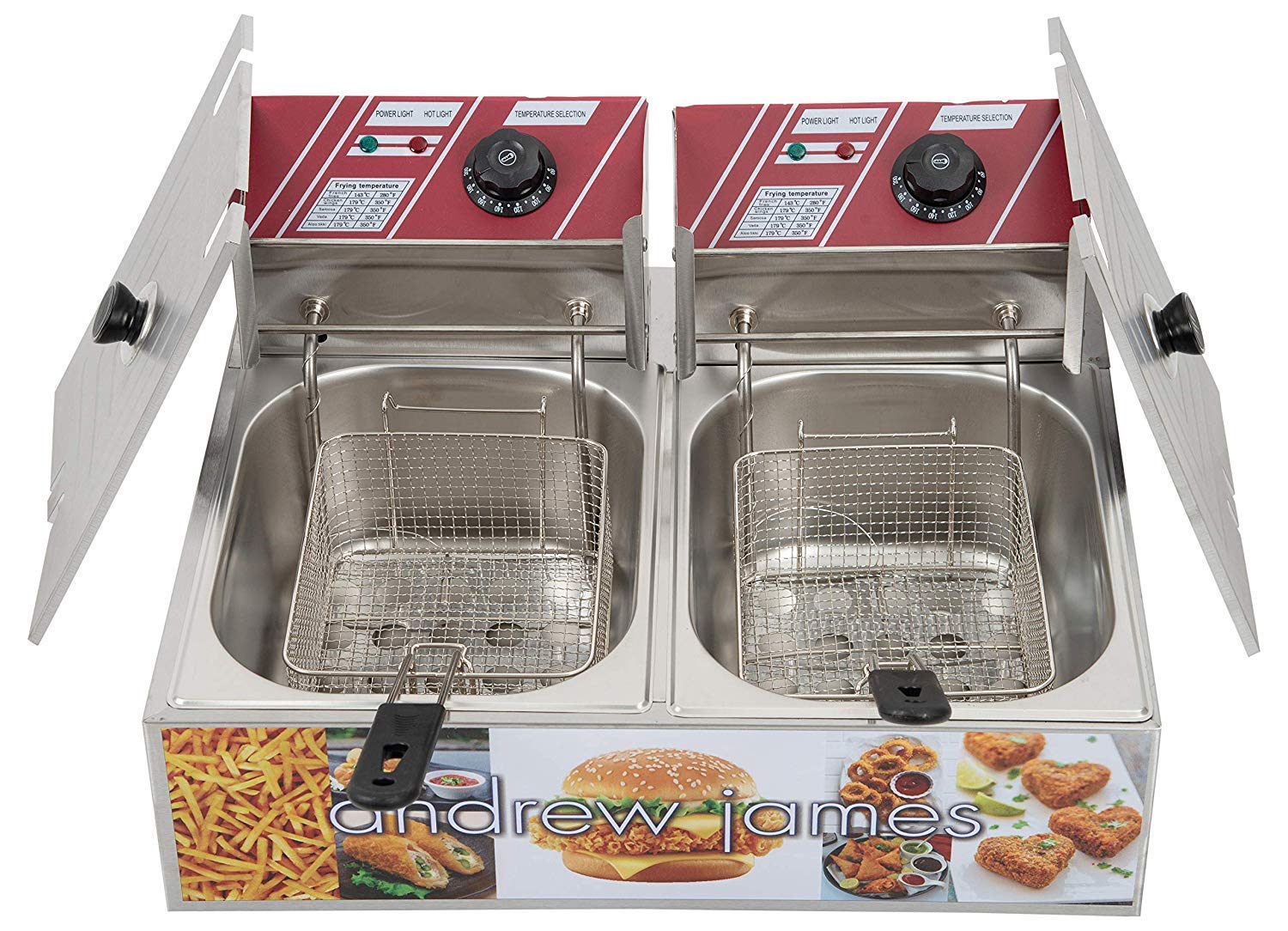 andrew james Deep Fryer 6 Liters Stainless Steel Mega Sale - 1 Year Warranty | Commercial for Industrial Use