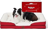 Vista 346 de Bedsure - Cama ortopédica extragrande para perros, sofá cama lavable para perros extragrandes, espuma de soporte con funda extraíble y lavable, negro