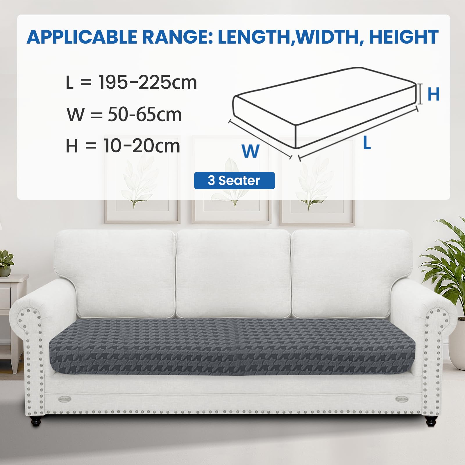 YSTELLAA Housse Coussin Canapé Extensible Antidérapante - Protection Meubles Beige 1 Place*2