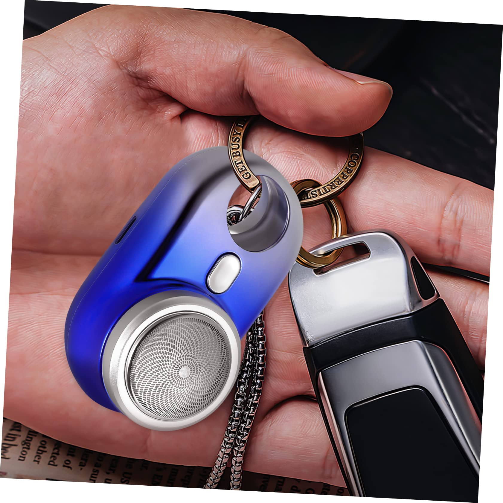 UKCOCO Mini Rasoio Elettrico da Barba, Ricaricabile 250mAh, Motore ad Alta Velocità, ABS, Ipx7, Ultra Leggero, per Rasatura Quotidiana
